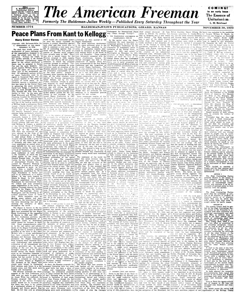 The American Freeman, Number 1774, Nov. 30, 1929.